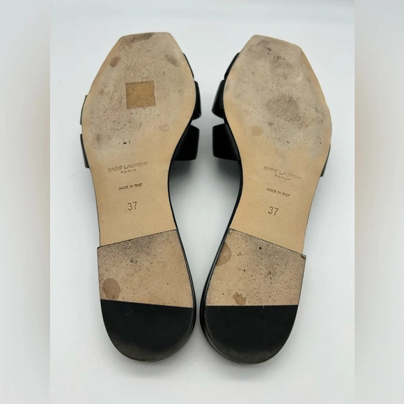 YSL Saint Laurent tribute flat slides  black 37 worn a few times. Good condition - Picture 7 of 16